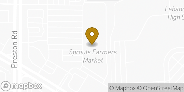 Map showing the location of Sprouts Farmers Market in Frisco, TX 75034