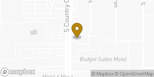 Map showing the location of Budget Car Rental in Mesa, AZ 85210