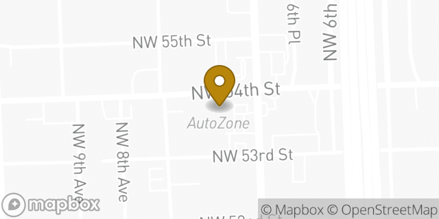 Map showing the location of Autozone Auto Parts in Miami, FL 33127