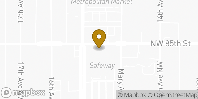 Map showing the location of Safeway in Seattle, WA 98117