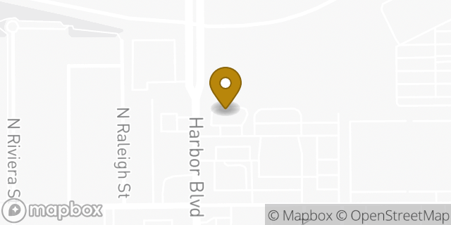 Map showing the location of Starbucks in Anaheim, CA 92801