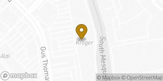 Map showing the location of Kroger in Mesquite, TX 75150