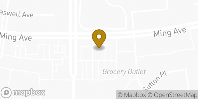 Map showing the location of Starbucks in Bakersfield, CA 93309