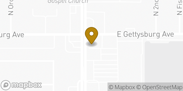 Map showing the location of AutoZone in Fresno, CA 93726