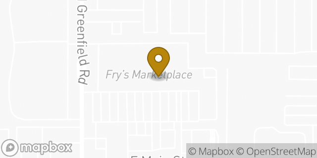 Map showing the location of Starbucks in Mesa, AZ 85205