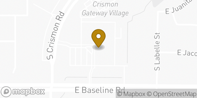 Map showing the location of Banner Health in Mesa, AZ 85209