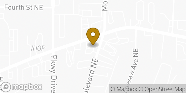 Map showing the location of Baskin-Robbins in Atlanta, GA 30308