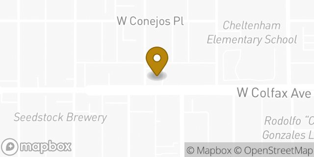 Map showing the location of 7-Eleven in Denver, CO 80204