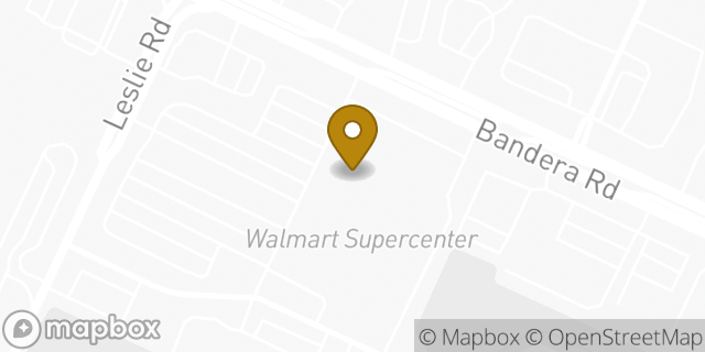 Map showing the location of Walmart in Helotes, TX