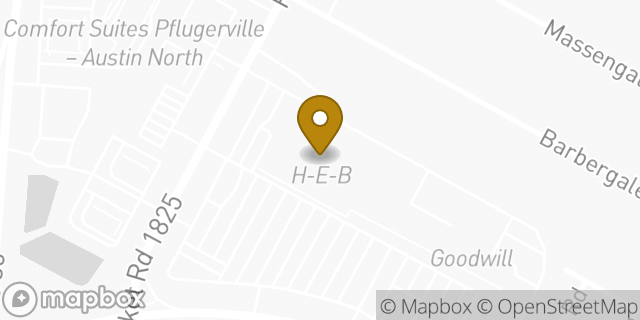 Map showing the location of H-E-B in Pflugerville, TX 78660