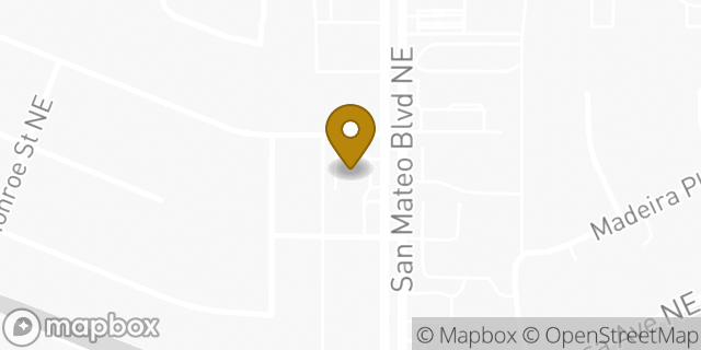Map showing the location of Dunkin Donuts in Albuquerque, NM 87110