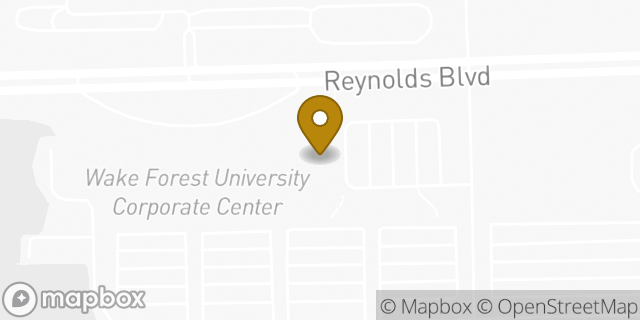 Map showing the location of KinderCare at Wake Forest University in Winston-Salem, NC 27105