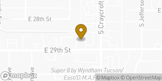 Map showing the location of QuikTrip Store #1453 1884 S Craycroft Rd in Tucson, AZ 85711