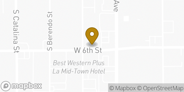 Map showing the location of Staples in Los Angeles, CA 90020