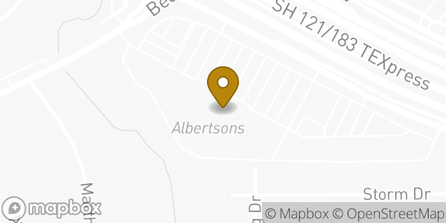 Map showing the location of Albertsons in Bedford, TX 76022