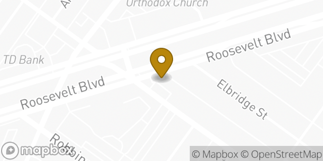 Map showing the location of Dunkin' in Philadelphia, PA 19149