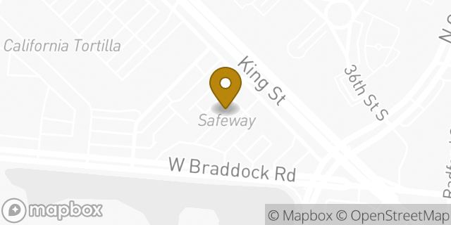 Map showing the location of Starbucks Coffee Company in Alexandria, VA 22302