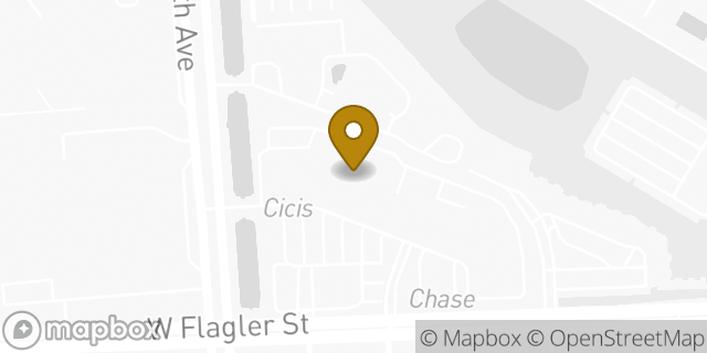Map showing the location of Coinme Cash - Buy Bitcoin at the Register in Miami, FL 33174