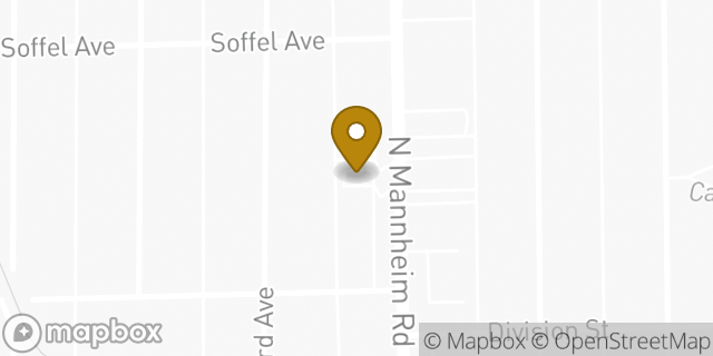 Map showing the location of Bank of America Drive-Thru ATM | Mannheim And Division in Stone Park, IL 60165