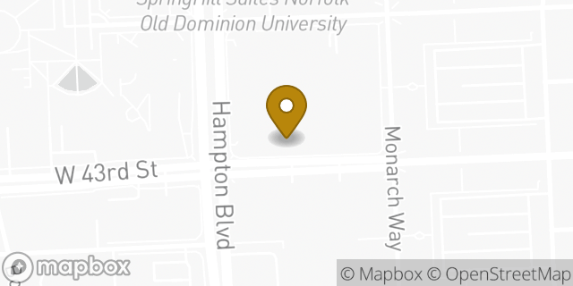 Map showing the location of Starbucks in Norfolk, VA 23508
