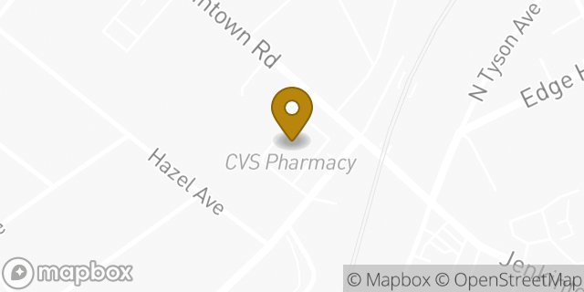 Map showing the location of CVS Pharmacy in Glenside, PA 19038