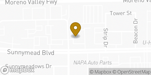 Map showing the location of AutoZone in Moreno Valley, CA 92553
