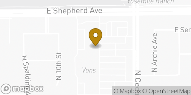 Map showing the location of Subway in Fresno, CA 93720