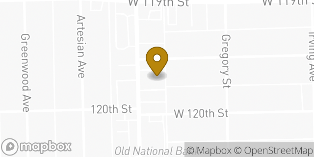 Map showing the location of Enterprise Rent-A-Car in Blue Island, IL 60406