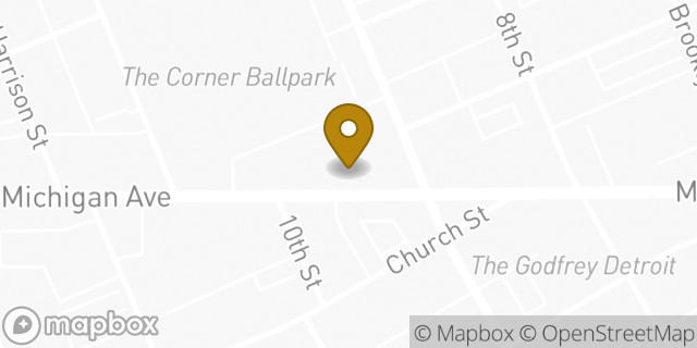 Map showing the location of Chase Bank in Detroit, MI 48216