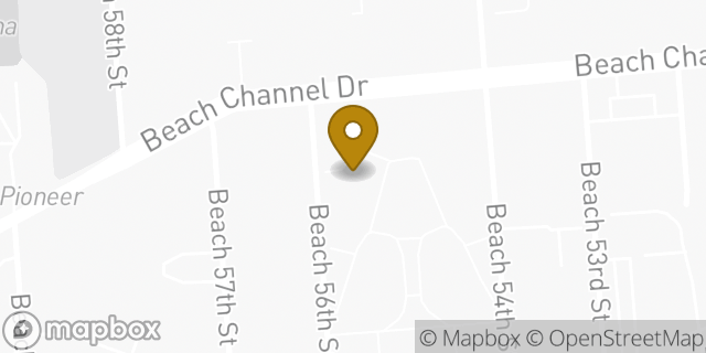 Map showing the location of Amazon Locker - Pompadour in Arverne, NY 11692