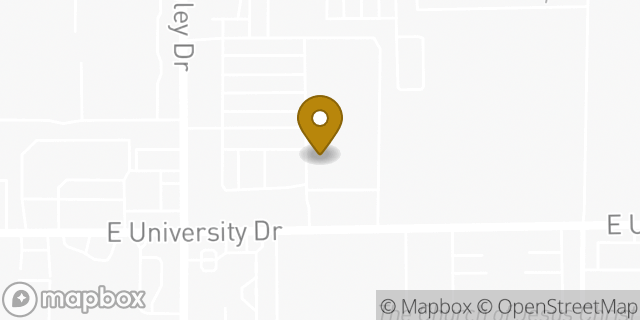 Map showing the location of Subway in Mesa, AZ 85203