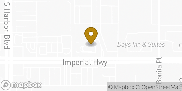 Map showing the location of McDonald's in Fullerton, CA 92835