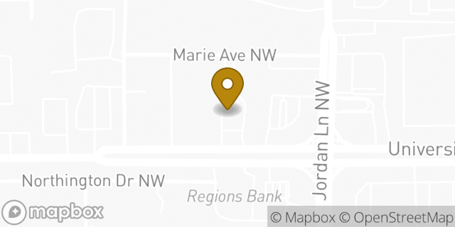 Map showing the location of McDonald's in Huntsville, AL 35816