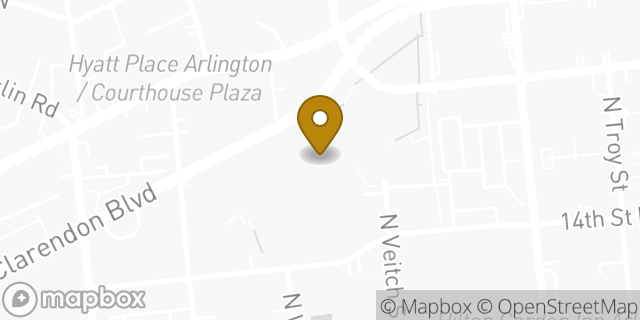 Map showing the location of Starbucks in Arlington, VA 22201