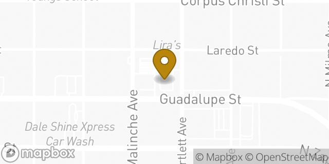 Map showing the location of Guadalupe & Bartlett in Laredo, TX 78043