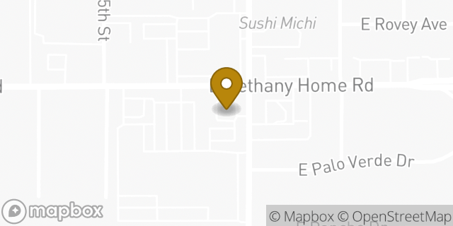 Map showing the location of Dunkin' in Phoenix, AZ 85014