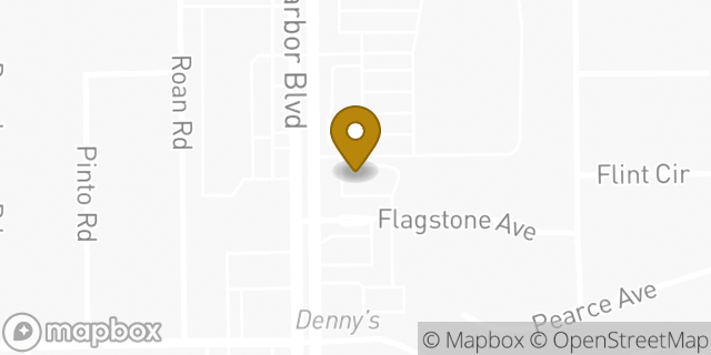 Map showing the location of Bank of America Financial Center & Drive-Thru ATM | Harbor / Flagstone in Garden Grove, CA 92843
