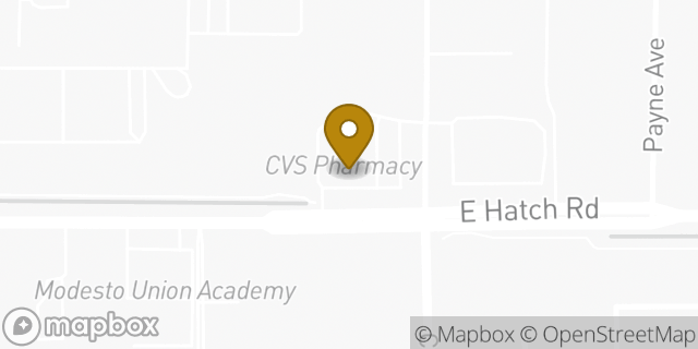 Map showing the location of CVS Pharmacy in Modesto, CA 95351