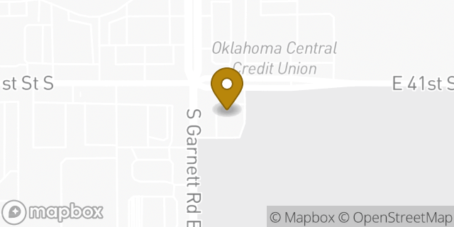 Map showing the location of Chase Bank in Tulsa, OK 74146