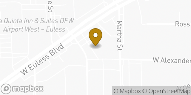 Map showing the location of Subway in Euless, TX 76040