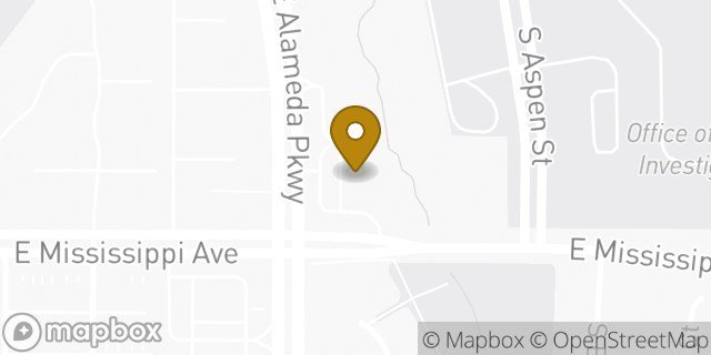 Map showing the location of Amazon Locker - Decorate in Aurora, CO 80017