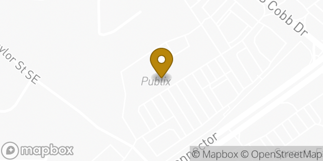 Map showing the location of Publix in Smyrna, GA