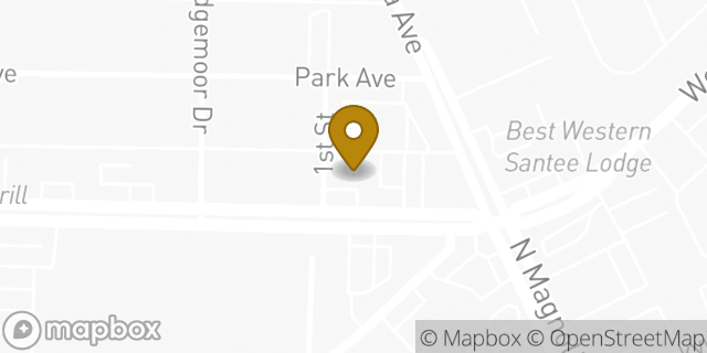 Map showing the location of Amazon Locker - Gig in Santee, CA 92071
