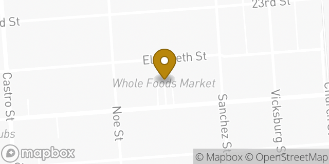Map showing the location of Whole Foods Market in San Francisco, CA 94114