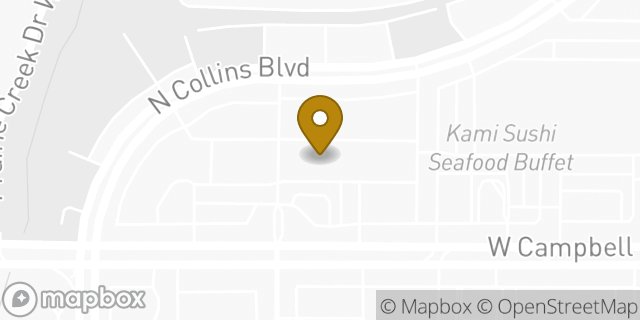 Map showing the location of Buffalo Wild Wings in Richardson, TX 75080