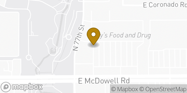 Map showing the location of Subway in Scottsdale, AZ 85257