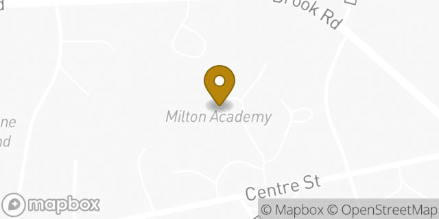 Map showing the location of The Children's Center at Milton Academy in Milton, MA 02186
