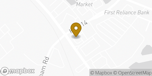 Map showing the location of Starbucks in Simpsonville, SC 29681