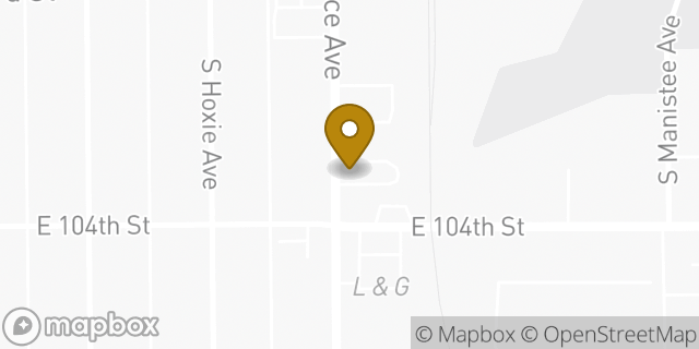Map showing the location of Dunkin' in Chicago, IL 60617