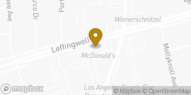Map showing the location of McDonald's in Whittier, CA 90604